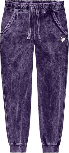 DALIX Heartly Ghost Embroidery Washed Midweight Jogger Fleece Sweatpants Soft Lounge Pant Drawstring Waistband Pockets Womens in Saudi Arabia