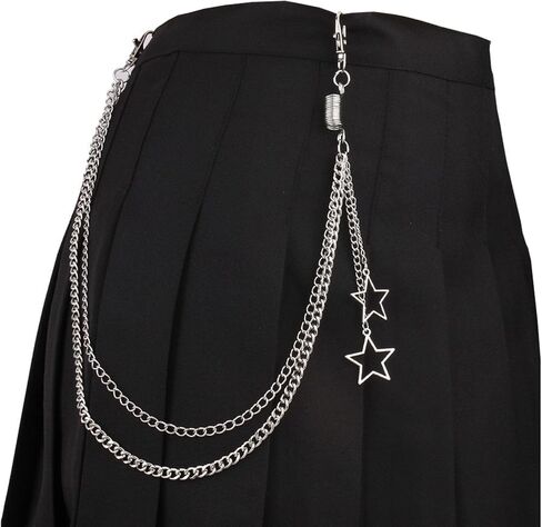 Pants Chain Hip Hop Punk Wallet Chain for Jeans, Women Trousers Chain Keychain Belt Accessory Eboy Egirl in Saudi Arabia