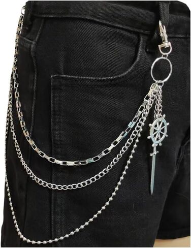 Punk Sword Pants Chain Hip Hop Wallet/Pocket/Jean/Belt Chain Goth Accessories for Women Men Gothing Hip Hop Biker Keychain Accessories in Saudi Arabia