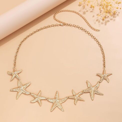 Starfish Waist Chains for Women Gold Silver Beach Waist Chain Ocean style Body Chain Belly Big Starfish Belt Body Chains Adjustable Beach Style Body Jewelry in Saudi Arabia