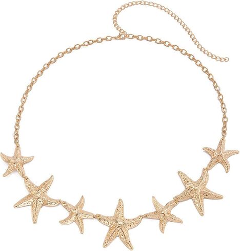 Starfish Waist Chains for Women Gold Silver Beach Waist Chain Ocean style Body Chain Belly Big Starfish Belt Body Chains Adjustable Beach Style Body Jewelry in Saudi Arabia