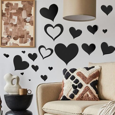 Valentines Day Love Heart Window Clings Romantic Wall Decor Stickers Removable Valentines Day Self-Adhesive Love Heart Decals DIY Wall Clings for Couple Gift Date Night Decor 1 Sheet in Saudi Arabia