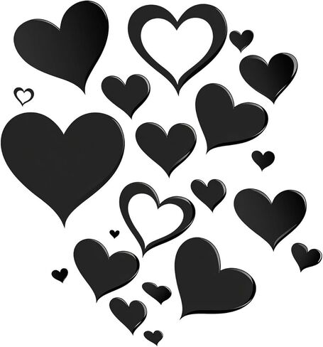 Valentines Day Love Heart Window Clings Romantic Wall Decor Stickers Removable Valentines Day Self-Adhesive Love Heart Decals DIY Wall Clings for Couple Gift Date Night Decor 1 Sheet in Saudi Arabia