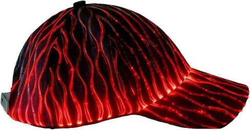 منحني قبعة LED الهذيان تضيء قبعة بيسبول 7 ألوان متوهجة الألياف البصرية النسيج قبعة USB قابلة للشحن الأسود in Saudi Arabia