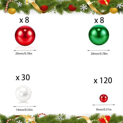 178 Pieces Christmas Vase Filler Pearl for Vase Filler Pearls for Vases Pearls for Christmas Home Table Party Decor (Christmas) in Saudi Arabia