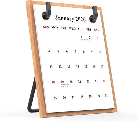 2025 2006 Retro Desktop Calendar Tabletop Decoration Calendar Beech Wood Calendar with Iron Brackets Suitable for Office Business Home (Beech Wood) in Saudi Arabia