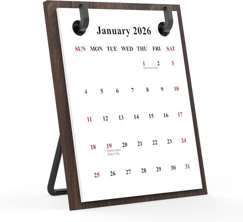2025 2006 Retro Desktop Calendar Tabletop Decoration Calendar Beech Wood Calendar with Iron Brackets Suitable for Office Business Home (Beech Wood) in Saudi Arabia