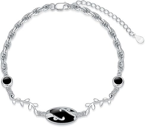 Created Turquoise Bracelet 925 Sterling Silver Green Marquise Turquoise Adjustable Rope Chain Bracelet with 7+2inch chain Jewelry for Women Gifts in Kuwait