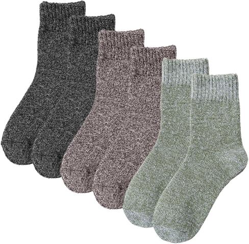 3-Pair Thermal Wool Hiking Socks, Warm Winter Wear for Cold Weather Comfort in Saudi Arabia