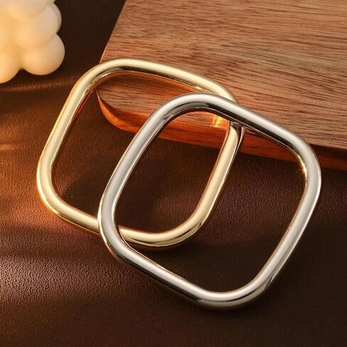 2Pcs Gold Bracelets for Women,Chunky Glossy Square Cuff Bangle,Wrist Stacked Statement Bracelet Set,Personalized Birthday Jewelry Accessories Gifts in Saudi Arabia