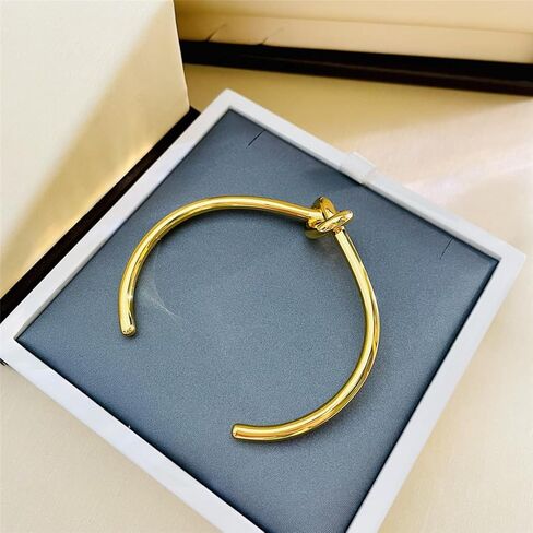 Love Knot Cuff Bangle Bracelets for Women 14K Gold Plated Forever Love Knot Infinity Bangle Bracelets Adjustable Gold Bracelet for Women Bridesmaid Proposal Weeding Jewelry in Saudi Arabia