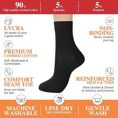 Women Thin Cotton Socks Soft Cozy Calf Socks Cute Casual Ankle Crew Socks 3 Pairs in Saudi Arabia
