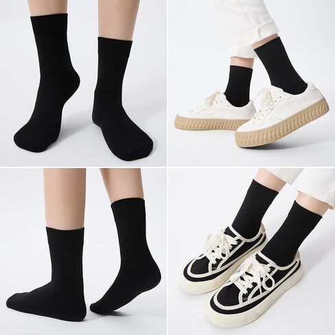 Women Thin Cotton Socks Soft Cozy Calf Socks Cute Casual Ankle Crew Socks 3 Pairs in Saudi Arabia