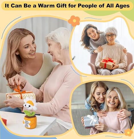 Sizobi Birthday Gifts for Mom from Daughter Son, Handmade Emotional Support Crochet Mini Daisy Gift for Mama Mother in Law Bonus Step, Funny I Love You Stocking Stuffers for Women Small Cute Decor in Kuwait