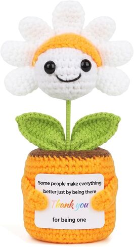 Sizobi Birthday Gifts for Mom from Daughter Son, Handmade Emotional Support Crochet Mini Daisy Gift for Mama Mother in Law Bonus Step, Funny I Love You Stocking Stuffers for Women Small Cute Decor in Kuwait