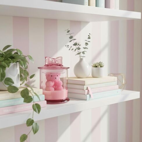 Pink Peony Scented with Pink Bear Candle, Pink Decorative Candle Gifts, Friendship Gifts for Best Friends, BFF, Coworker, Back to School Gift, Valentine’s Gift for her in Saudi Arabia