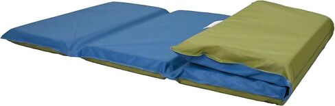 Children's Factory Nap Mats, 2 inch Thick Toddler Nap Mats for Preschools and Daycares, Comfortable and Soft 4 Section Folding Nap Mat, Sage and Deep Water, Set of 5 in Kuwait