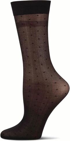 MeMoi 3 Pair Women's Sheer Dot and Opaque Solid Trouser Socks in Saudi Arabia