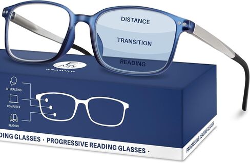 EASY READ TR90 Progressive Multifocal Reading Glasses for Men,Rectangular Blue Light Blocking Readers with Spring Hinge in Saudi Arabia