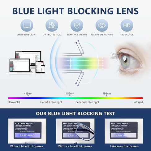 EASY READ TR90 Progressive Multifocal Reading Glasses for Men,Rectangular Blue Light Blocking Readers with Spring Hinge in Saudi Arabia