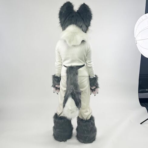 فروي Fusrsuit رئيس الكفوف حذاء ذيل البدلة fursuit قناع القط هالوين زي فو الفراء مضحك الأزياء in Kuwait