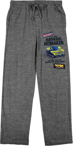 Bioworld Stranger Things WSQK Hawkins Hitmaker Men's Heather Gray Sleep Pajama Pants-Medium in Saudi Arabia