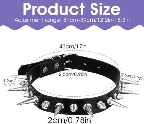Grevosea Spiked Choker Collar for Women, Black Leather Choker Adjustable Punk Necklace Halloween Costume Jewelry Gothic Accessories in Saudi Arabia