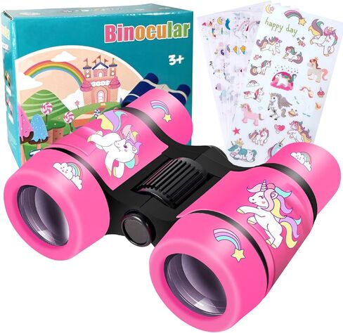 Binoculars for Kids with Unicorn Stickers Girls Gifts for Age 3, 4, 5, 6, 7, 8, 9 + Years Old Boys Girls, Kids Binoculars Outdoor Toys for Sports and Outside Play, Bird Watching (Unicorn) in Saudi Arabia