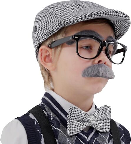 Kids 100 Days of School Costume for Boys,Toddler old man costume for Kid, Grandpa Vest Set for Child in Kuwait