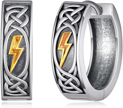 Lightning Bolt Hoop Earrings for Men 925 Sterling Silver Lightning Earrings Gifts for Weather Enthusiasts in Saudi Arabia