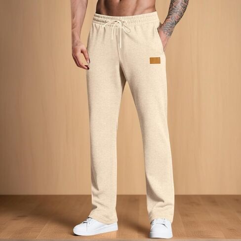 Mens Casual Sweatpants Jogger Yoga Athletic Elastic Waist Pants Workout Joggers Pockets Sweat Pants in Saudi Arabia