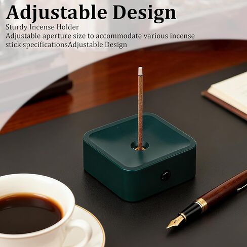 Navy Blue Geometric Cube Incense Burner Holder Deep Solid Color Zen Desk Altar Decor in Saudi Arabia