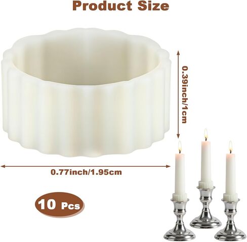 10Pcs Silicone Taper Candle Grippers Candle Hugger Gaskets, Candles Grips Inserts Non-Slip Adapter Hugger Rings for Holders & Cups, Drip Protector to Keep Bougie Upright for Tapers and Candles in Saudi Arabia