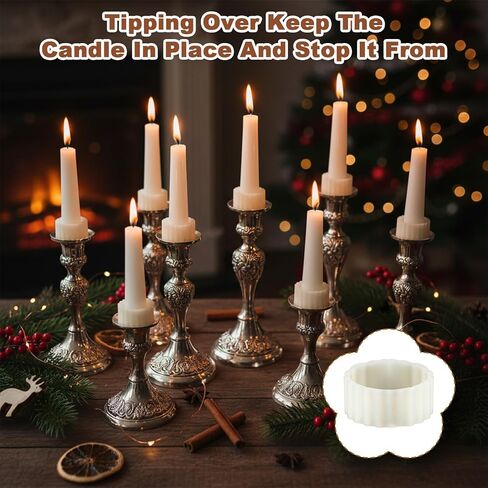 10Pcs Silicone Taper Candle Grippers Candle Hugger Gaskets, Candles Grips Inserts Non-Slip Adapter Hugger Rings for Holders & Cups, Drip Protector to Keep Bougie Upright for Tapers and Candles in Saudi Arabia