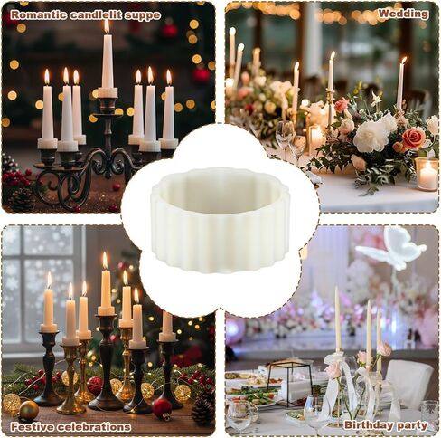 10Pcs Silicone Taper Candle Grippers Candle Hugger Gaskets, Candles Grips Inserts Non-Slip Adapter Hugger Rings for Holders & Cups, Drip Protector to Keep Bougie Upright for Tapers and Candles in Saudi Arabia