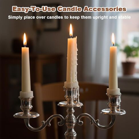 10Pcs Silicone Taper Candle Grippers Candle Hugger Gaskets, Candles Grips Inserts Non-Slip Adapter Hugger Rings for Holders & Cups, Drip Protector to Keep Bougie Upright for Tapers and Candles in Saudi Arabia