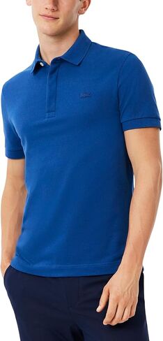 Lacoste Men's Regular Fit Paris Stretch Piqué Polo Shirt, France Blue, Large in Saudi Arabia