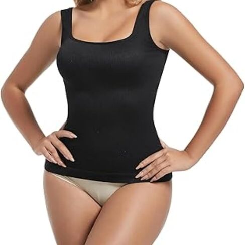 Women's Tummy Control Shapewear Tank Tops Seamless Square/Scoop Neck Compression Body Shaper Camisole in Saudi Arabia
