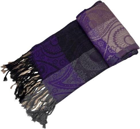 Ethnic Style Scarf | Color-Block Warm Shawl, Fashion Versatile Wrap for Daily & Casual Outfits 1 in Saudi Arabia