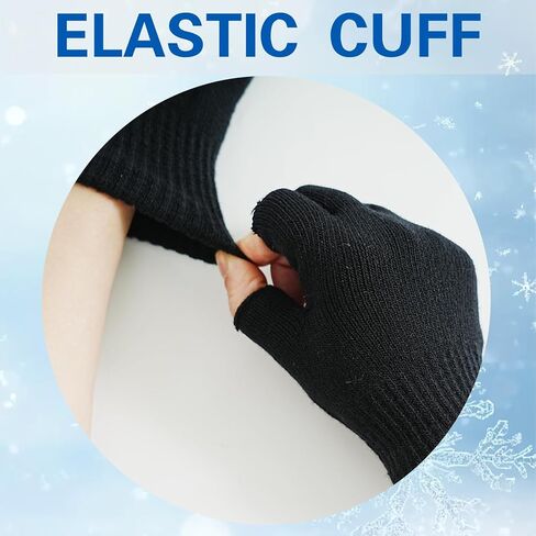 SHEVERCH Winter Half Finger Knit Gloves for Men Women Warm Fingerless for Cold Weather in Saudi Arabia