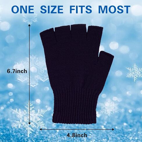 SHEVERCH Winter Half Finger Knit Gloves for Men Women Warm Fingerless for Cold Weather in Saudi Arabia