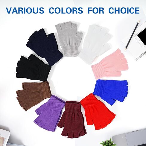 SHEVERCH Winter Half Finger Knit Gloves for Men Women Warm Fingerless for Cold Weather in Saudi Arabia