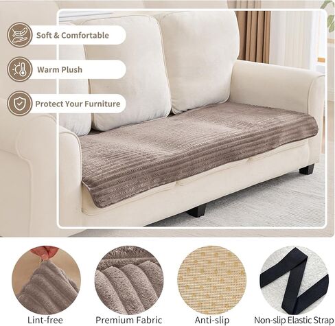 Couch Covers for Dogs, Washable Non Slip Couch Cushion Covers, Fuzzy Sofa Protector, Friendly Dog Couch Cover Mat for Pet and Kids (Dark Gray, 35"×70") in Saudi Arabia