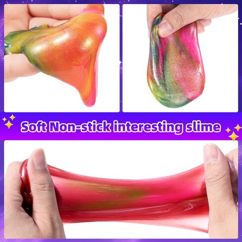 48 حزم Slime Galaxy ، غير لينة ، ناعمة ، تخفيف التوتر ، حشوات سلة عيد الفصح للأطفال ، الفتيات ، الأولاد ، البالغين in Saudi Arabia