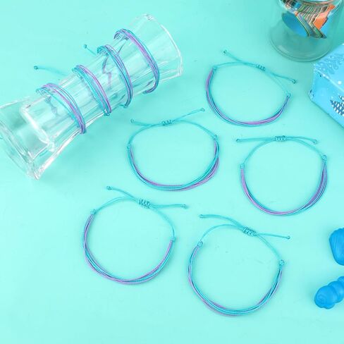 15pcs Suicide Prevention Awareness Bracelets, Cyan and Purple Braided Awareness Bracelets for Men Women in Saudi Arabia