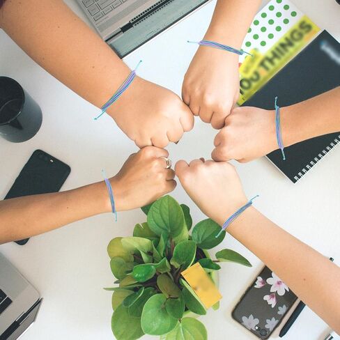 15pcs Suicide Prevention Awareness Bracelets, Cyan and Purple Braided Awareness Bracelets for Men Women in Saudi Arabia