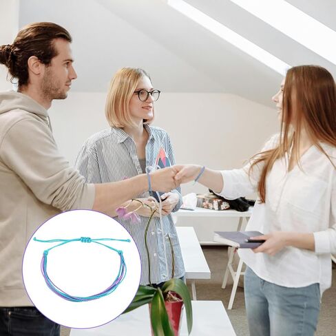15pcs Suicide Prevention Awareness Bracelets, Cyan and Purple Braided Awareness Bracelets for Men Women in Saudi Arabia