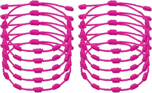 PATIKIL 10 Pcs Adjustable Cord Bracelet String, 7 Knot Good Luck Cord Handmade Braided String Protection for Women DIY DIY Wrist Jewelry Making, 13-26cm Long in Kuwait