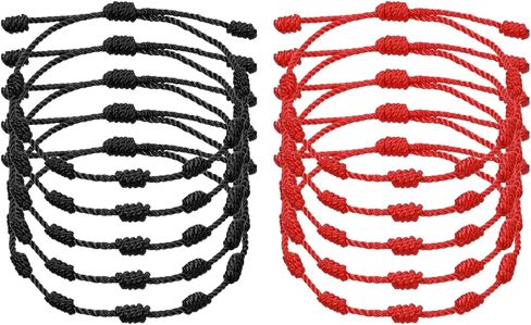 PATIKIL 10 Pcs Adjustable Cord Bracelet String, 7 Knot Good Luck Cord Handmade Braided String Protection for Women DIY DIY Wrist Jewelry Making, 13-26cm Long in Kuwait