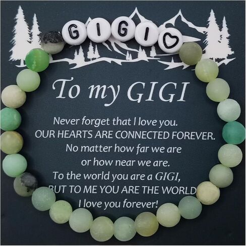 GIGI NANA MIMI Bracelet Gifts for Grandma Birthday, Natural Stone Bracelet Gifts for Mom Daughter Aunt Sister Women, 7inch in Saudi Arabia